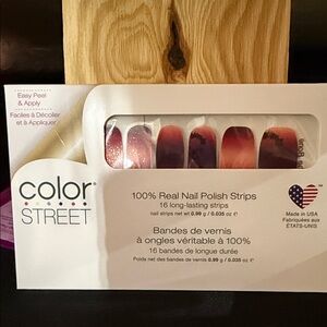 Color Street BAT TO THE BONE Nail Strips - Glittery Pink and Deep Purple